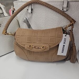 Steve Madden Tan Embossed Shoulder Bag